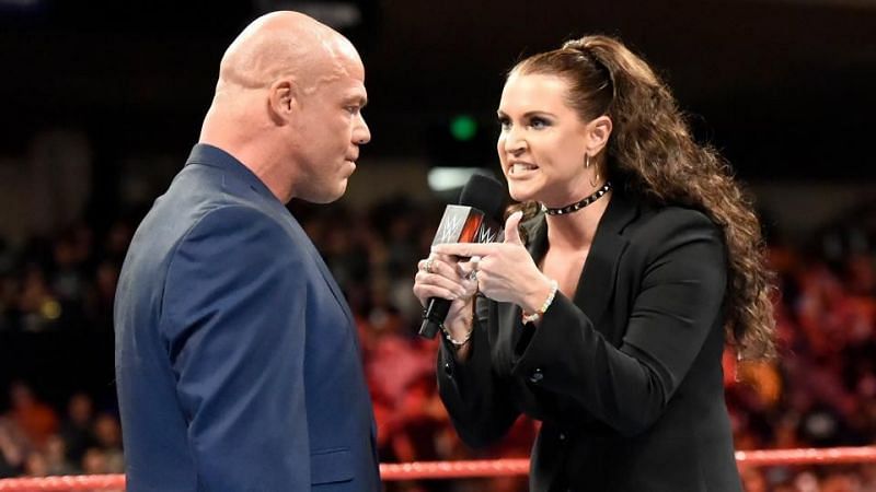 Kurt Angle's job is under threat...making him a very irritable man